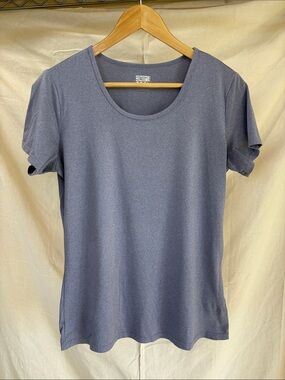 Basic Scoop Neck Short Sleeve Tee - Light Purple